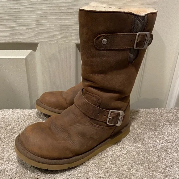 NWT UGG men’s brown leather motorcycle boots sz 7 UGG | Shoes | Ugg Leather Reese Motorcycle Style Waterproof  main image 3